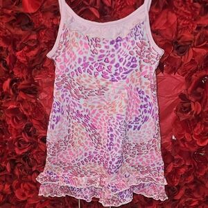 Xhilaration Girls Pink Leopard Print Nightgown Size Small